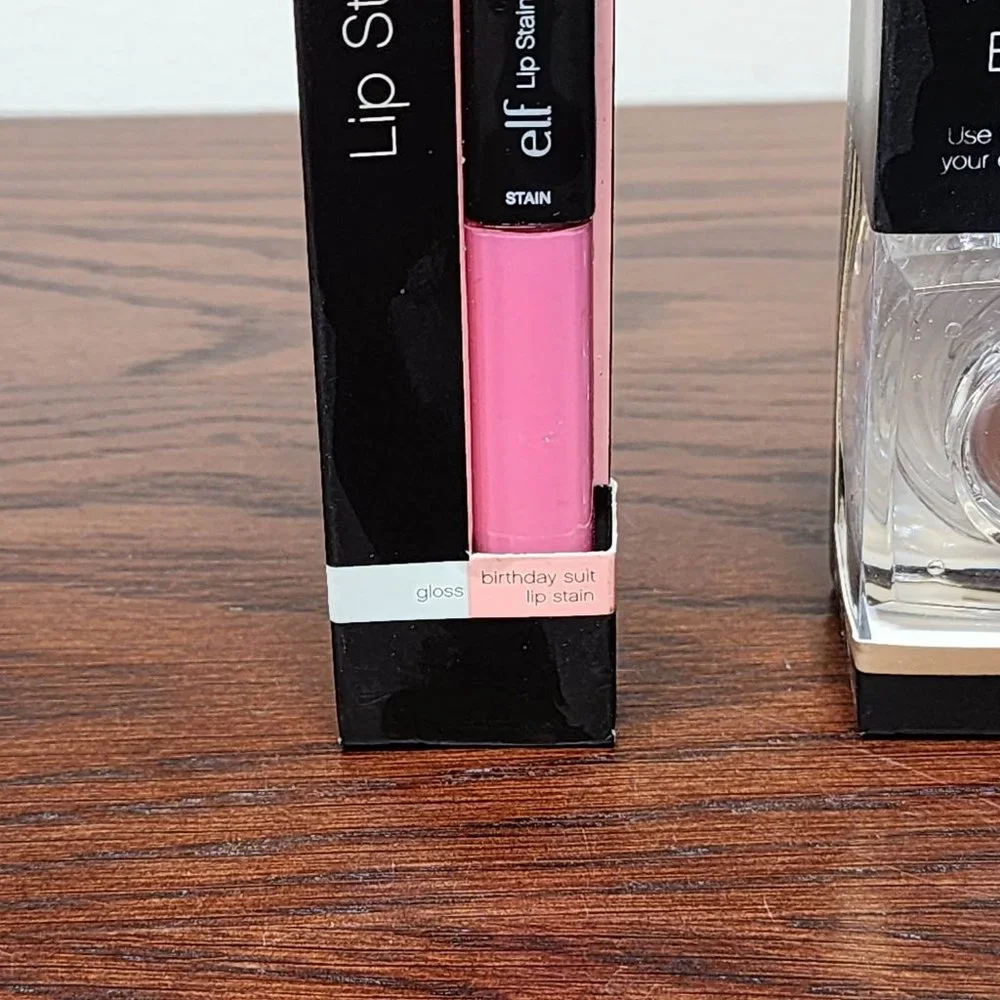 NEW - Elf Birthday Suit Pink Lip Stain and Gloss - Dawn Cream Eyeshadow - NEW